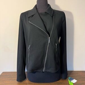 Liz Claiborne Black diagonal zip jacket